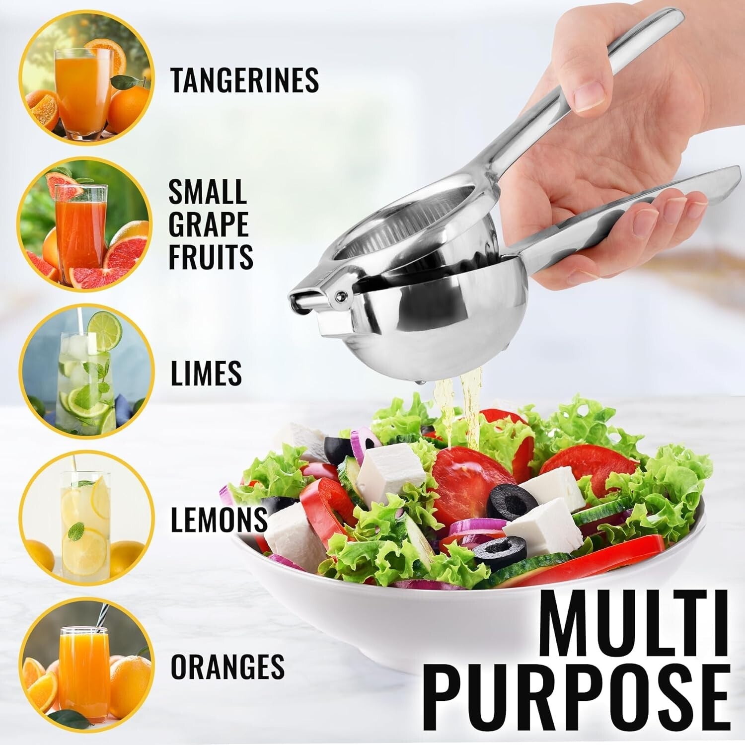 Effortless Heavy Duty Lemon Juicer with Built-In Strainer & Easy Clean Design