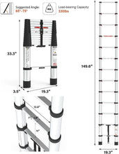 Load image into Gallery viewer, Portable Telescoping Ladder 12.5ft - Lightweight Design for Outdoor and Home Use