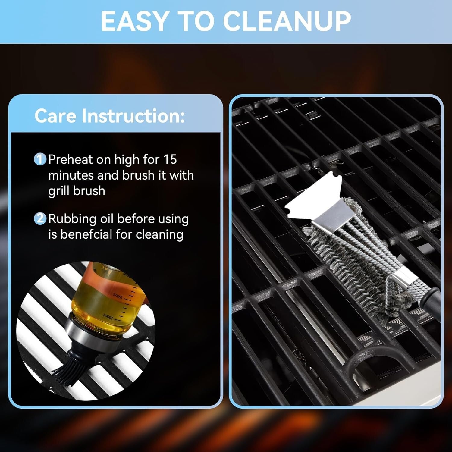 Durable 17" Cast Iron Replacement Grates for Char-Broil Gas Grills - Set of 3