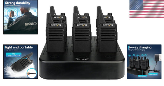 Efficient Walkie Talkies - 6 Pack Rechargeable Two-Way Radios with Multi Charger