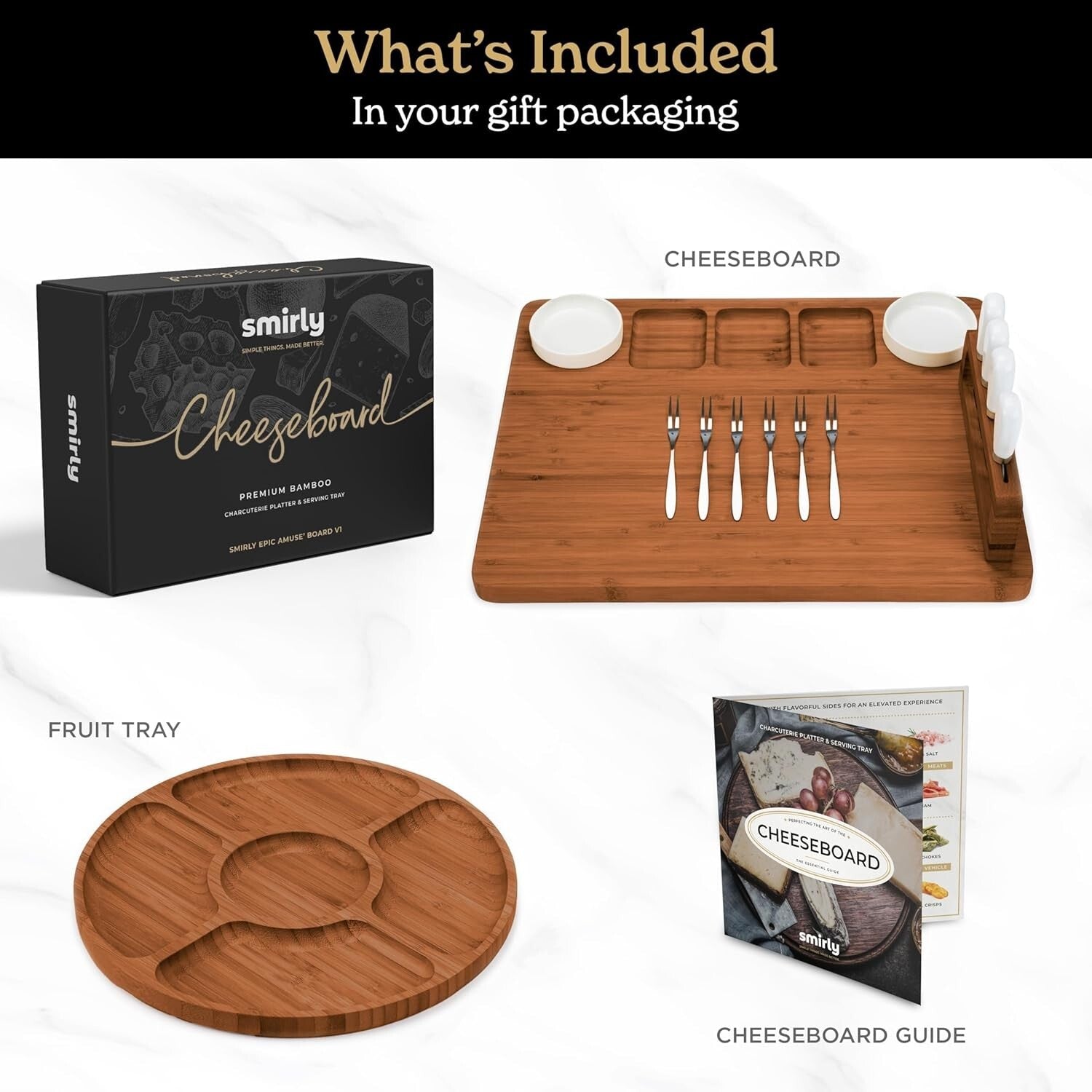 All-In-One Large Bamboo Charcuterie Board with Accessories for Effortless Dining