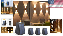 Load image into Gallery viewer, Solar Powered Outdoor Wall Sconce Lights with Upward/Downward Lighting - 4 Pack