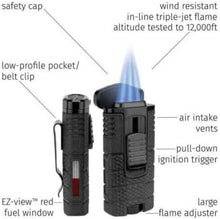 Load image into Gallery viewer, Powerful Triple Jet Flame Lighter with Pocket Clip - Precision Performance