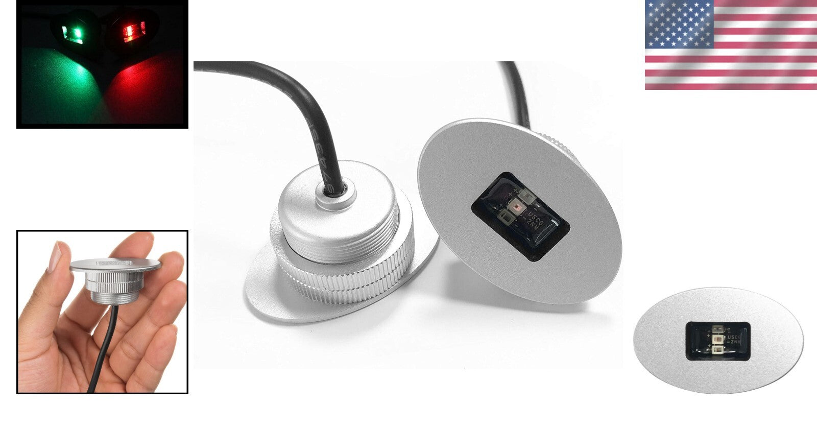 Bright Waterproof LED Navigation Lights Pair - Red & Green for Boating Safety