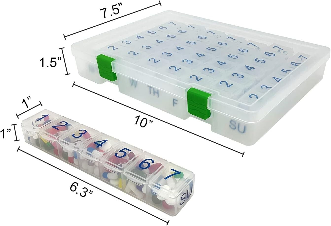 7-Day Clear Weekly Pill Organizer - Your All-in-One Medication Solution