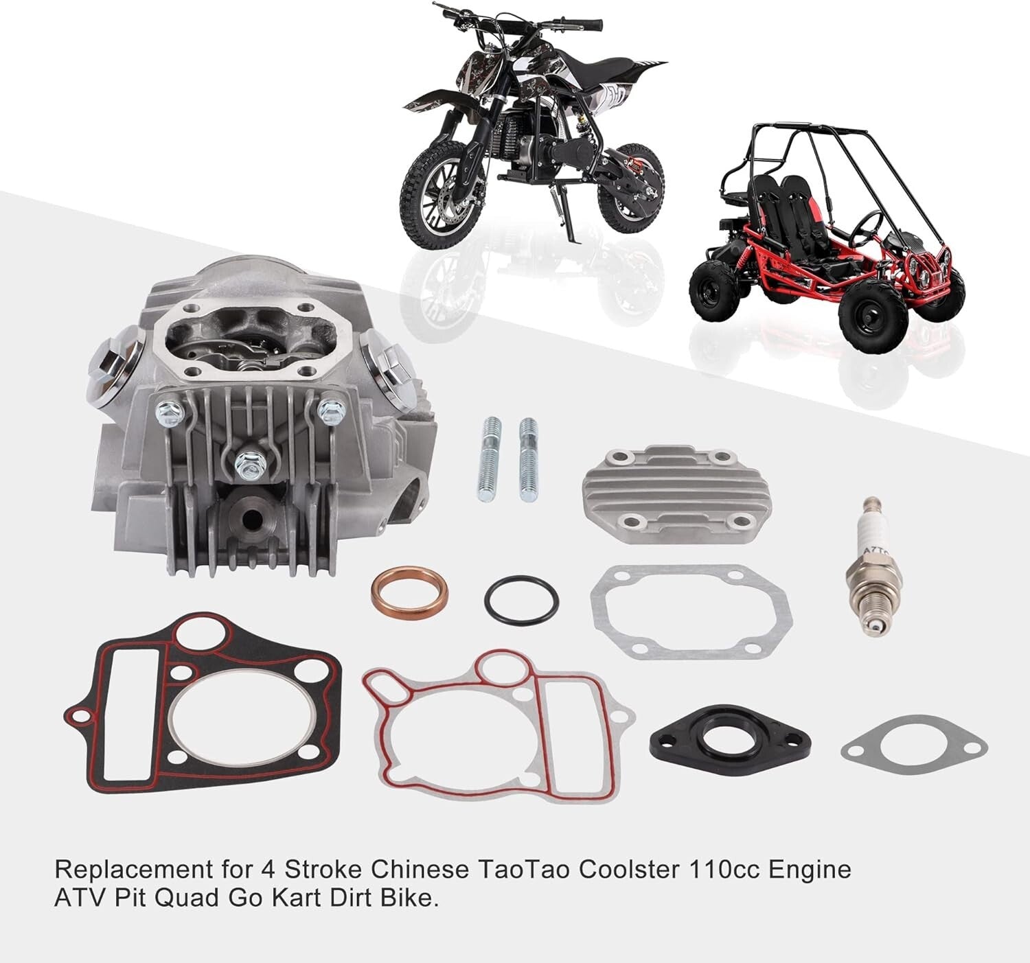 Reliable Cylinder Head Replacement for 110cc Dirt Bikes & Quads - Easy Install