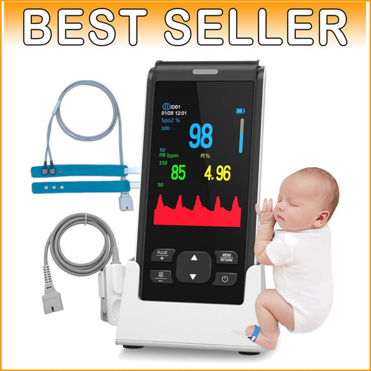 Accurate Baby & Adult Pulse Oximeter with Alarm - Continuous Monitoring Device