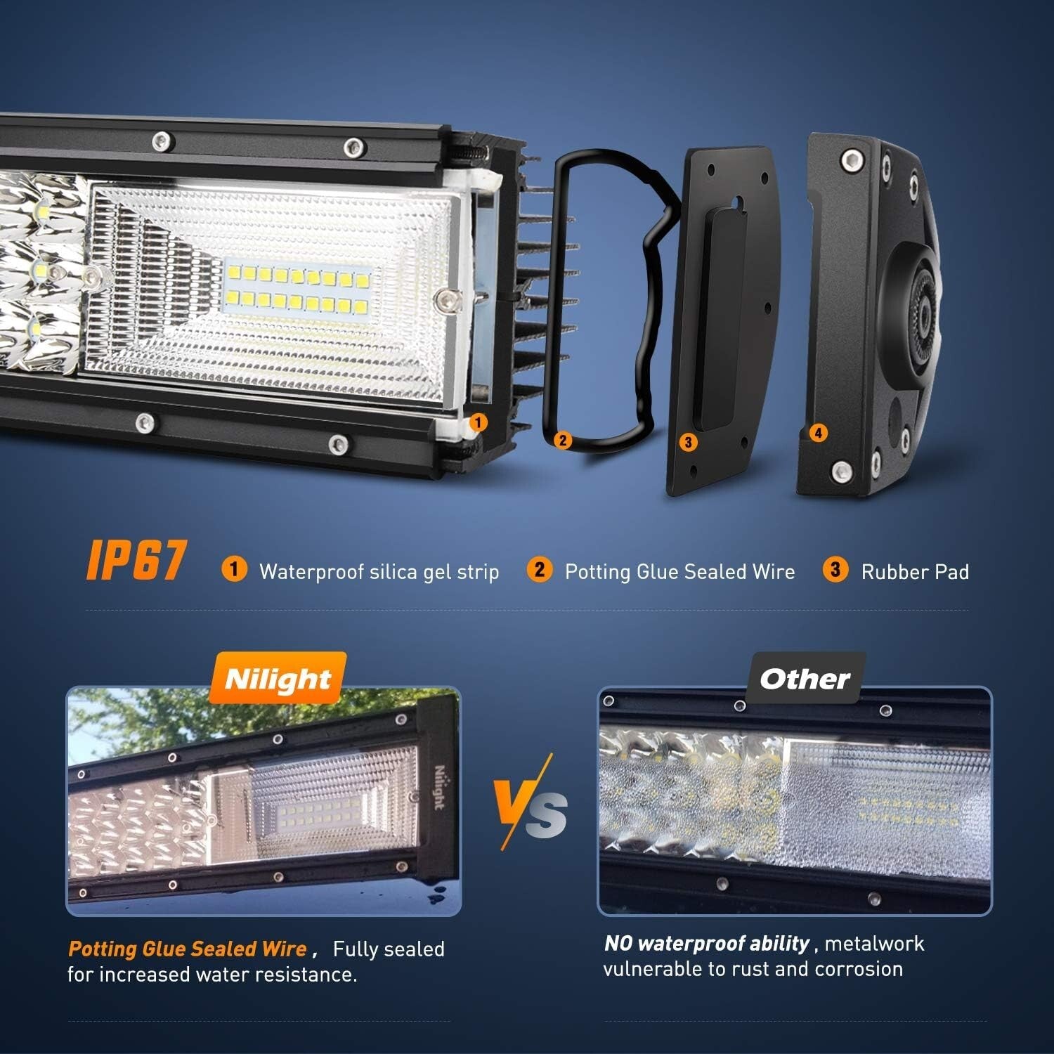 52-Inch LED Light Bar - 783W Triple Row Combo Beam for Off-Road Trucks & Boats