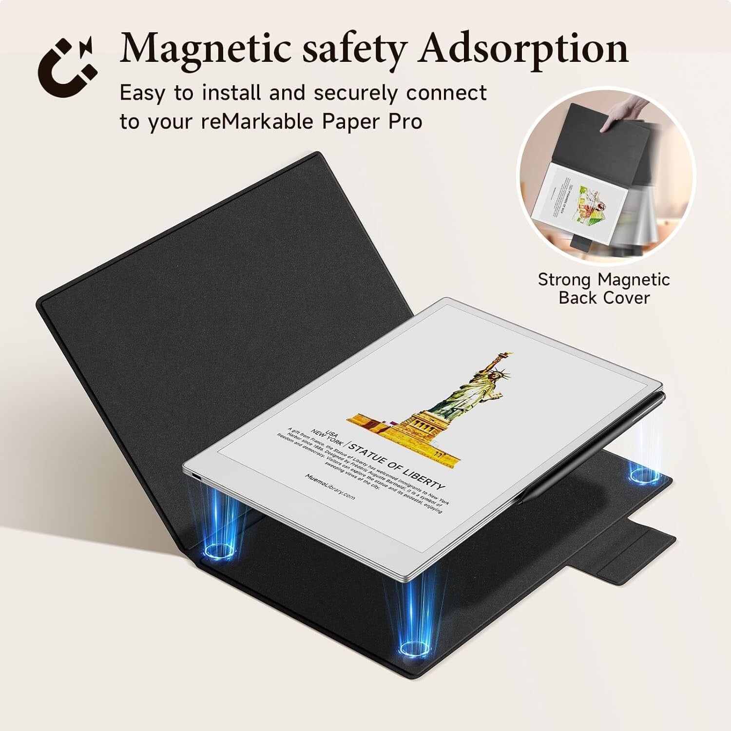 Elegant and Lightweight Magnetic Case for Remarkable Paper Pro - Brown Finish
