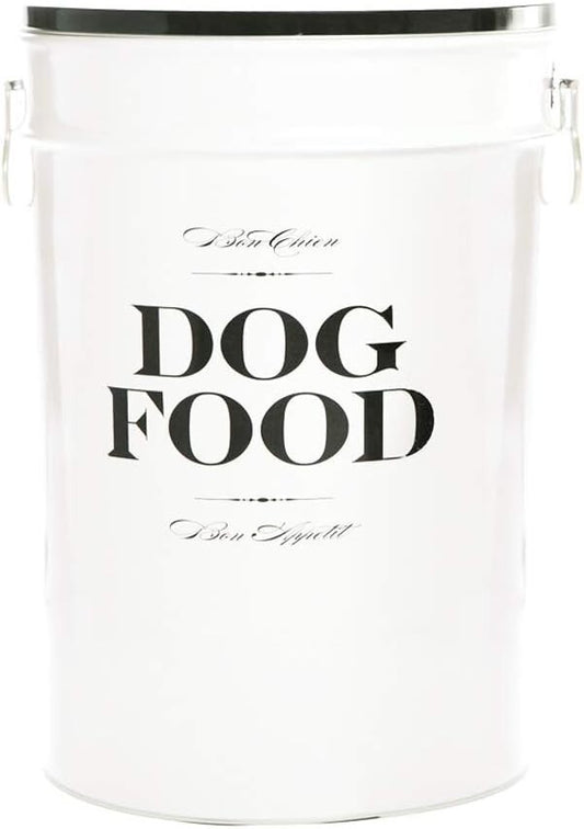 Elegant Airtight Dog Food Storage Canister - 40lbs Capacity, Parisian Style