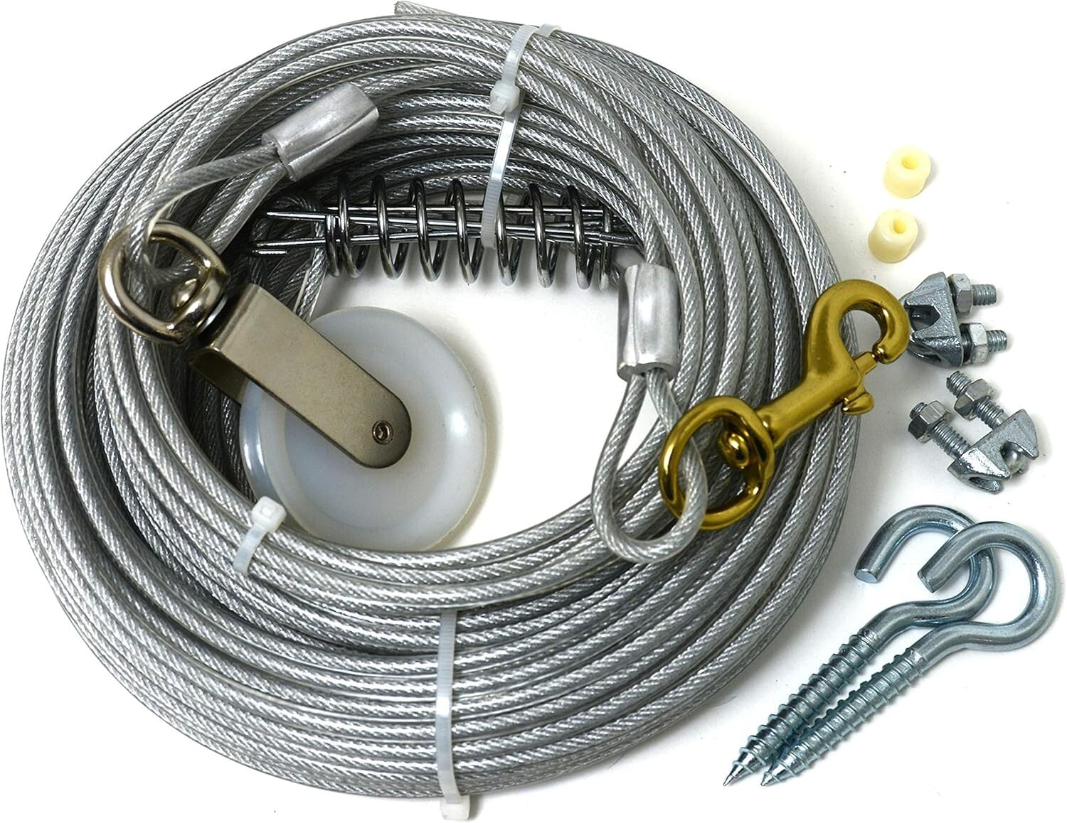 Heavy Duty 100 Feet Dog Run Cable - Outdoor Trolley Exerciser for Large Breeds