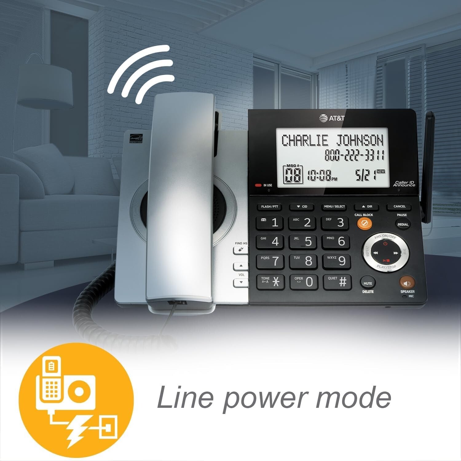 Dect 6.0 Expandable Phone Set with Digital Answering Machine & Intercom Feature