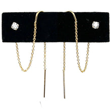 Load image into Gallery viewer, Artisan Crafted .925 Sterling Silver &amp; 14k Gold Earrings with Zirconia Sparkle