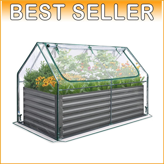 Galvanized Raised Garden Bed 6x3x2 ft with Zippered Cover - Preserve Your Plants