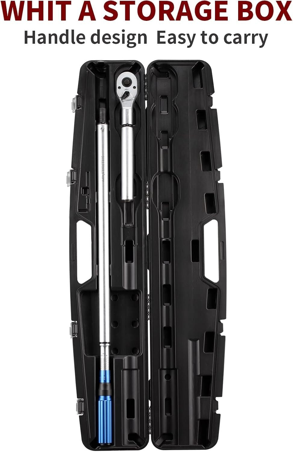 High Precision 3/4-Inch Drive Click Torque Wrench Set: 100-600ft.lb Accuracy