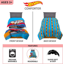 Load image into Gallery viewer, Twin/Full Hot Wheels Kids Comforter – Reversible Microfiber with Race Car Design