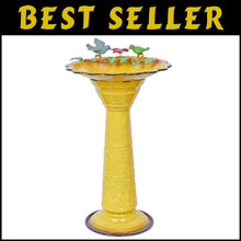Load image into Gallery viewer, Weather-Resistant 17" Vintage Metal Bird Bath with Sturdy Stand - Outdoor Charm