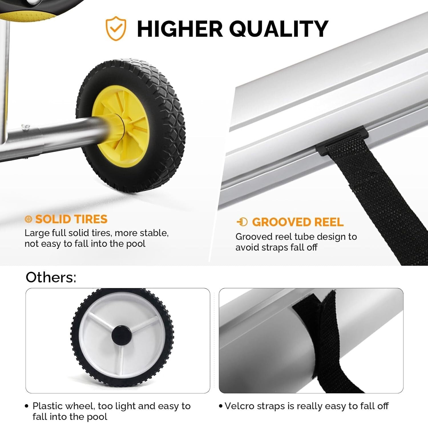 Adjustable In-Ground Pool Cover Reel - Easy Maneuver Solar Cover System