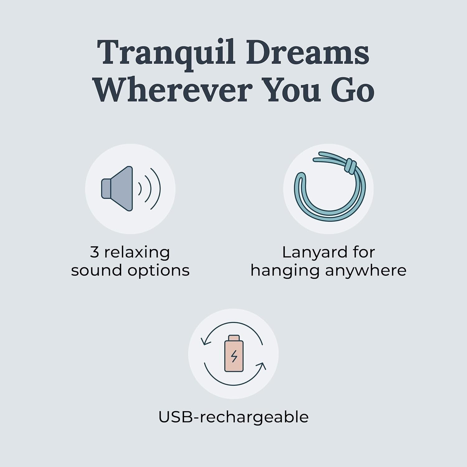 Rechargeable White Noise Machine Duo: 3 Sounds, Volume Control, Travel Essential