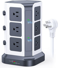 Load image into Gallery viewer, 65W PD Power Strip Tower with 12 AC Outlets &amp; USB Charging for Home Office