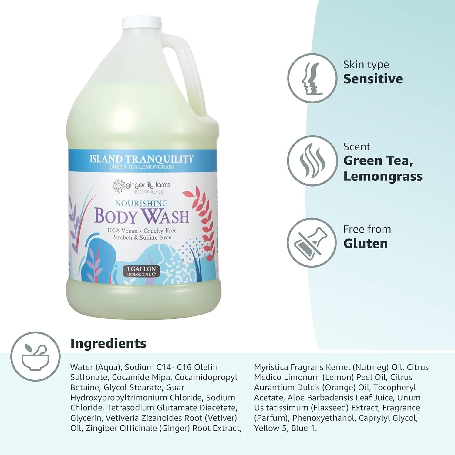 Sensitive Skin Friendly Body Wash - Vegan Refill in Island Tranquility Aroma