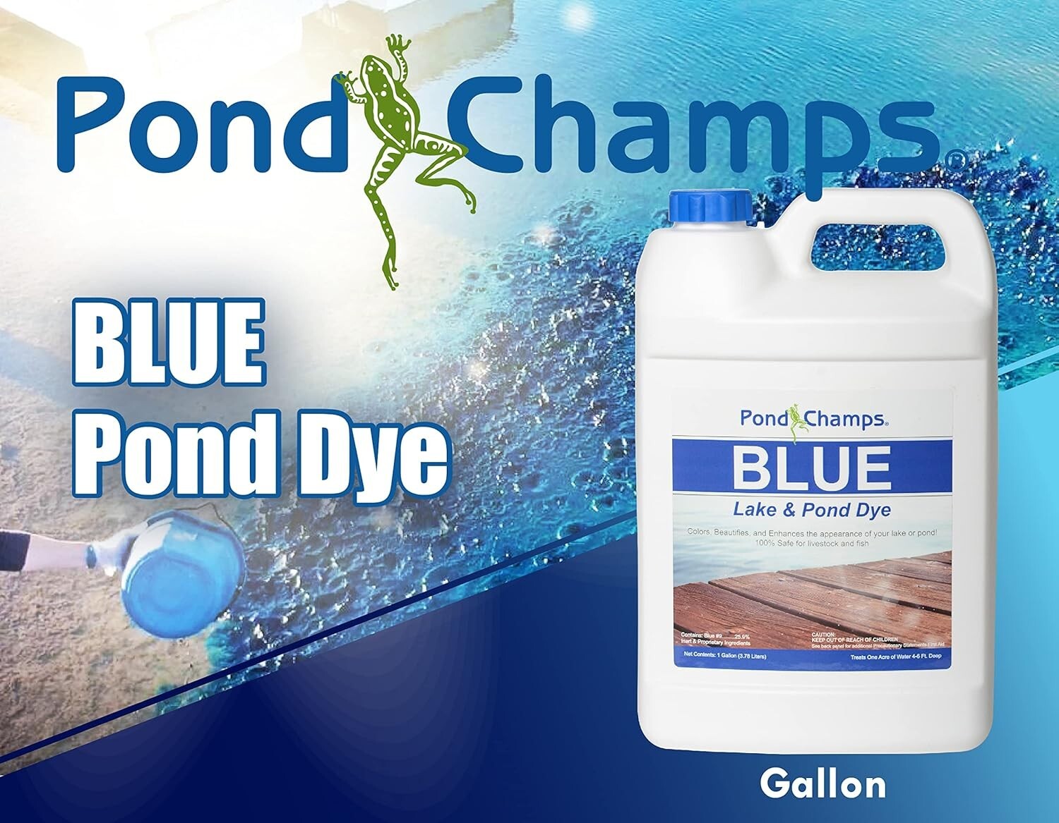 Royal Blue Pond Dye - 4 Gallon Value Pack for Healthy Fish and Vibrant Waters