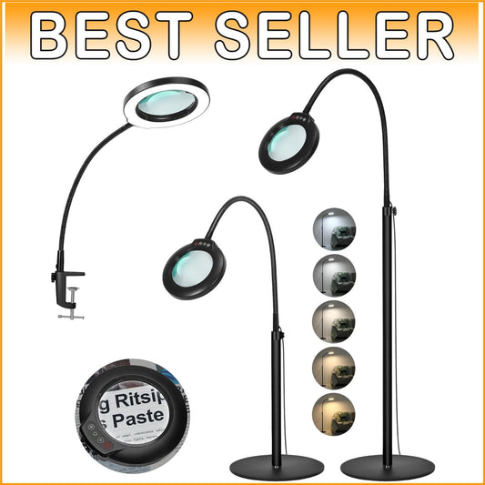 10X Magnifying Lamp with Light & 24" Gooseneck - Hands-Free Crafting Solution
