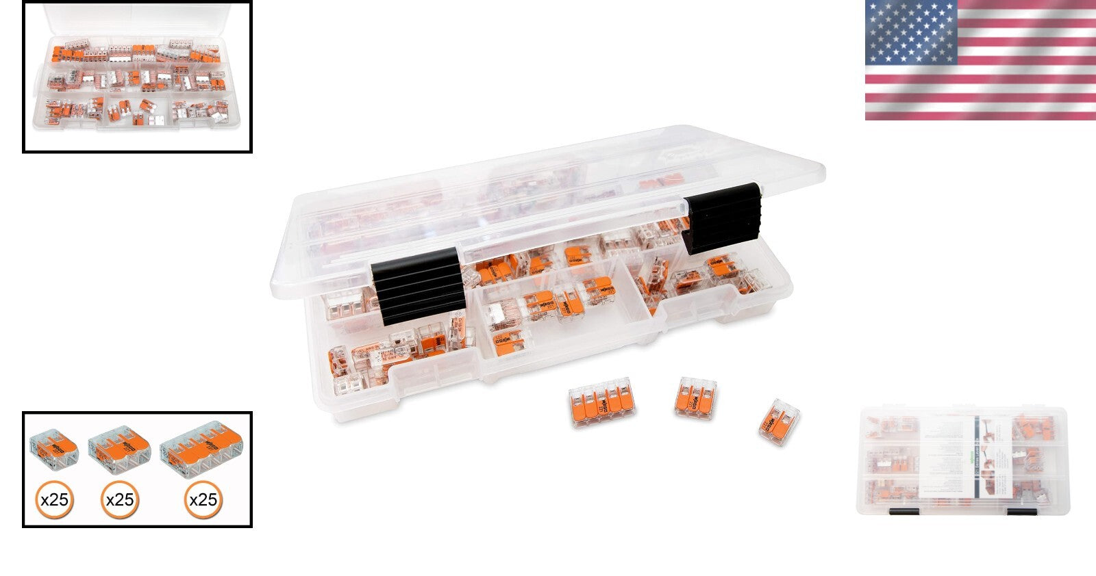 75pc Lever-Nuts Wire Connector Assortment in Case - Fast & Reliable Connections