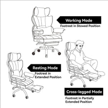 Load image into Gallery viewer, Big and Tall High Back Computer Chair with Footrest - Mineral Grey Elegance