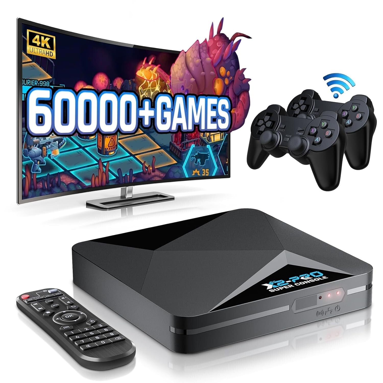 All-in-One Super Console X2 Pro: 65,000+ Games, Remote & Wireless Controllers