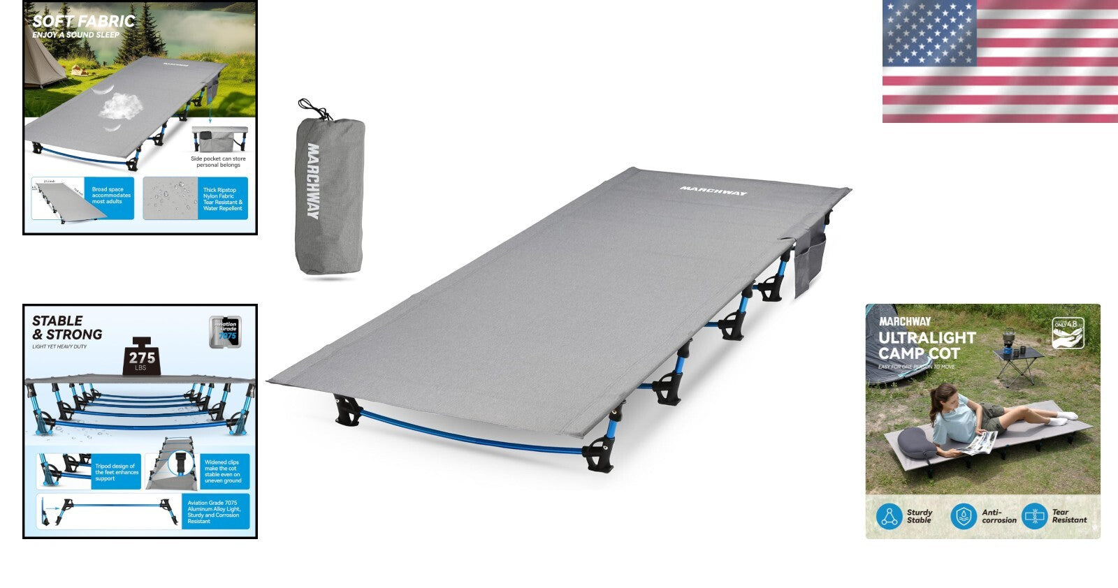 Lightweight Backpacking Camping Cot Bed - Versatile Comfort for Adventures