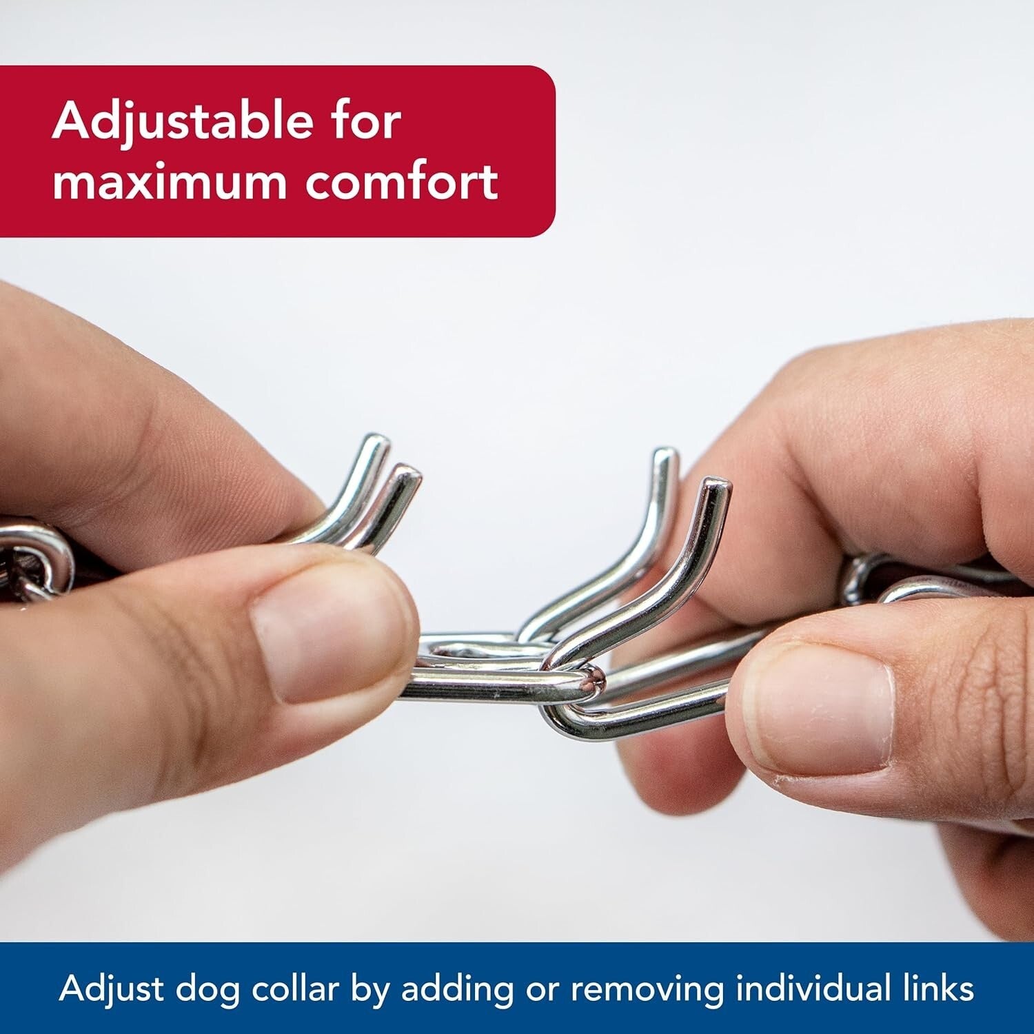 Durable Chrome Prong Dog Collar, 4mm x 21" - Behavior Correction for Large Dogs