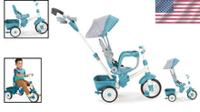 Load image into Gallery viewer, Lightweight Teal 4-in-1 Trike - Adjustable and Safe for Toddlers 9+ Months
