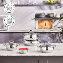 Load image into Gallery viewer, Durable 10-Piece Stainless Steel Cookware Set - Pot, Deep Pot, Casserole &amp; More