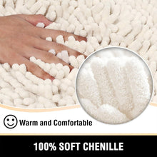 Load image into Gallery viewer, Luxury Chenille Bath Mats Set - Non-Slip Extra Soft &amp; Absorbent Ivory Rugs