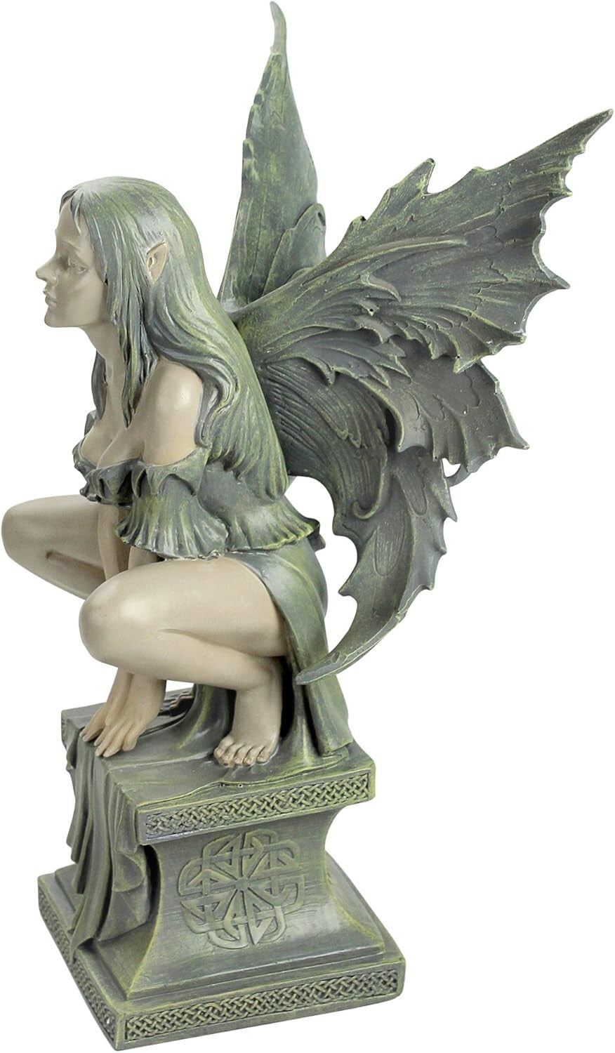 Celtic Fairy Garden Statue - Large 19" Fairy with Butterfly Wings in Two Tone