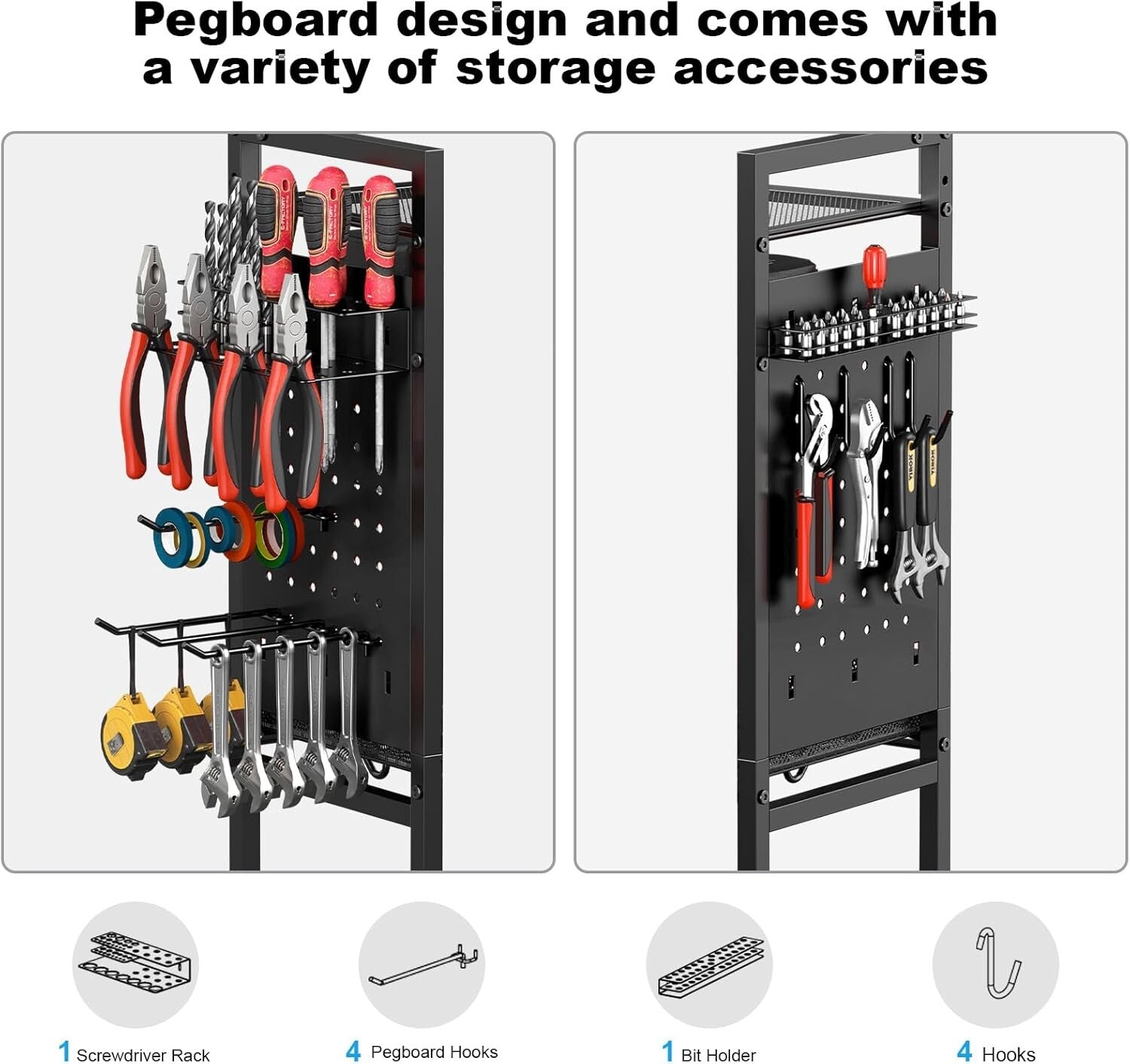 Compact Garage Tool Cart with Storage Shelves & 4-Wheel Mobility for Easy Access