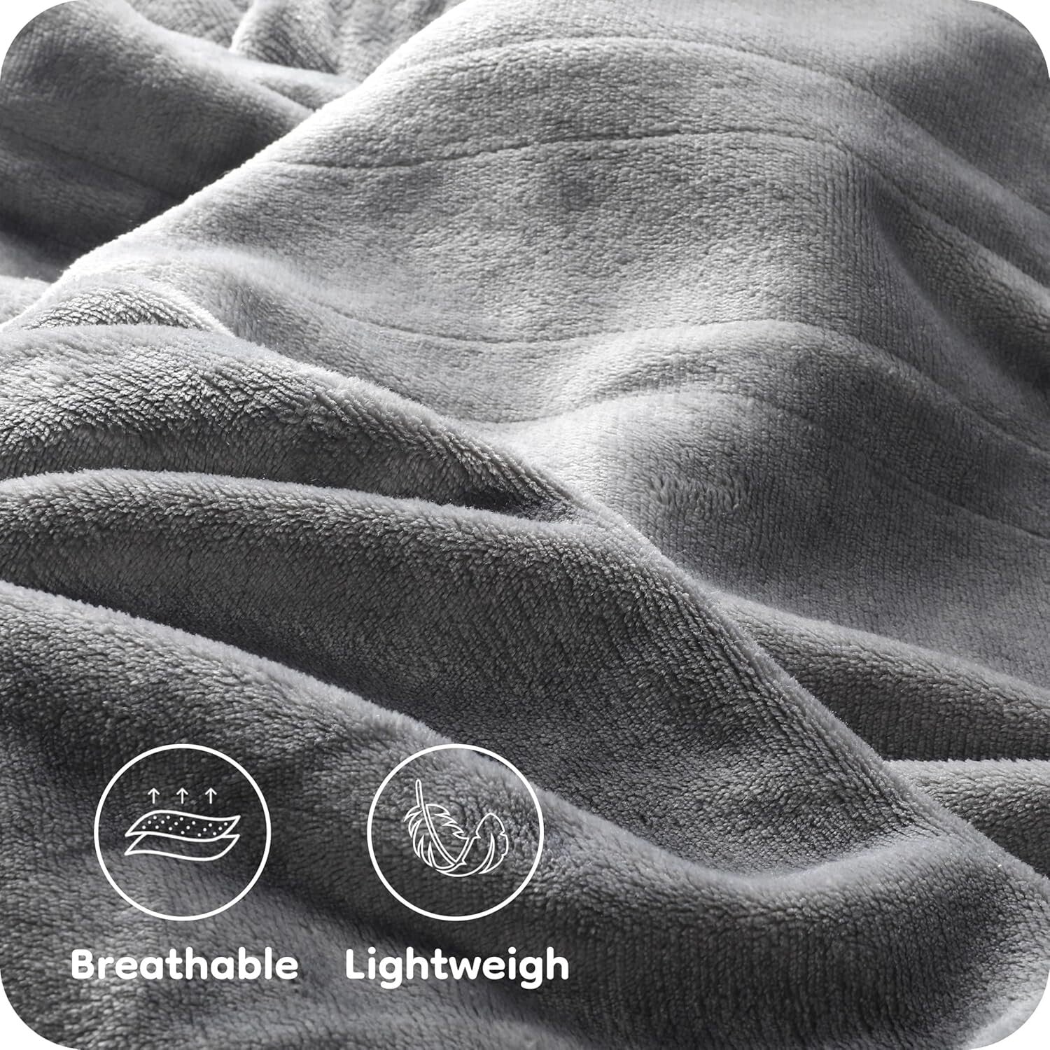 Elegant Full Size Electric Heated Blanket 72"x84" - Flannel with Safety Features