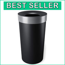 Load image into Gallery viewer, Elegant 16.5-Gallon Black/Nickel Trash Can - Stylish Storage Solution for Home