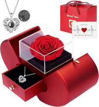 Load image into Gallery viewer, Unique Valentine's Gift: Real Rose &amp; 100 Languages 'I Love You' Pendant Necklace