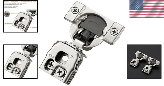 50 Pack Soft Close Hinges | 1 Inch Overlay Satin Nickel for Kitchen Cabinets