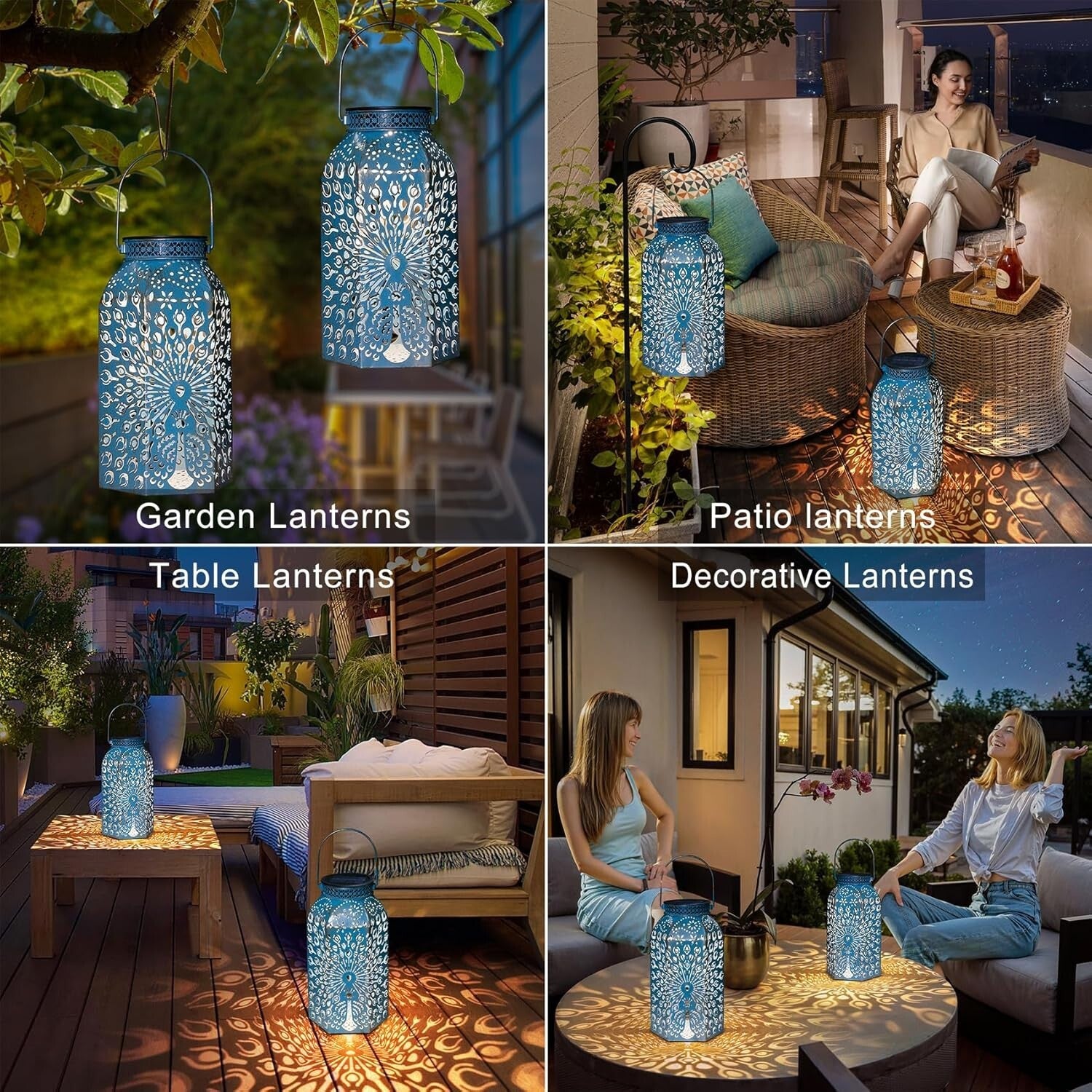 Brighten Your Garden with Artisan Blue Peacock Solar Lights - 2 Pack