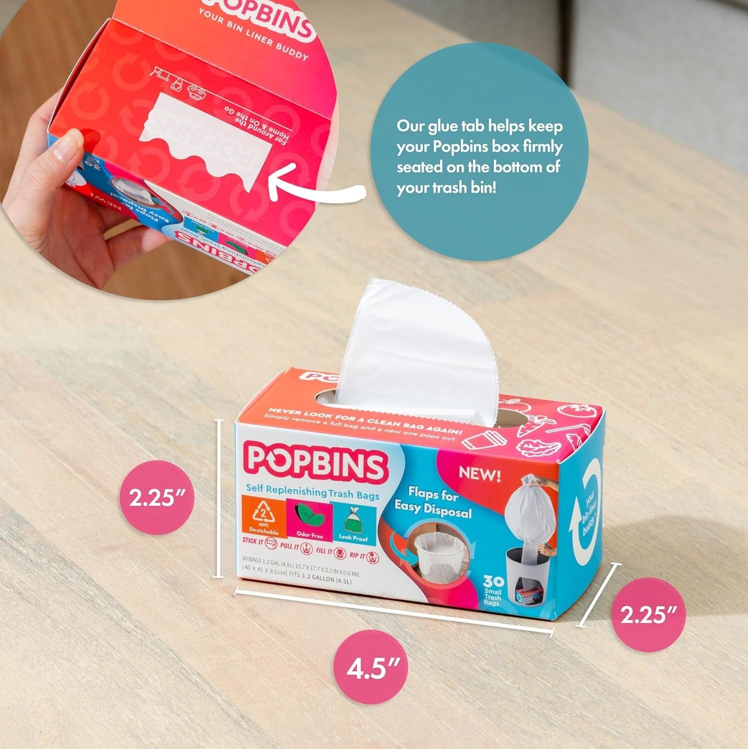 Multi-Purpose 1.2 Gallon Clear Trash Can Liners - Ideal for Bathroom & Office