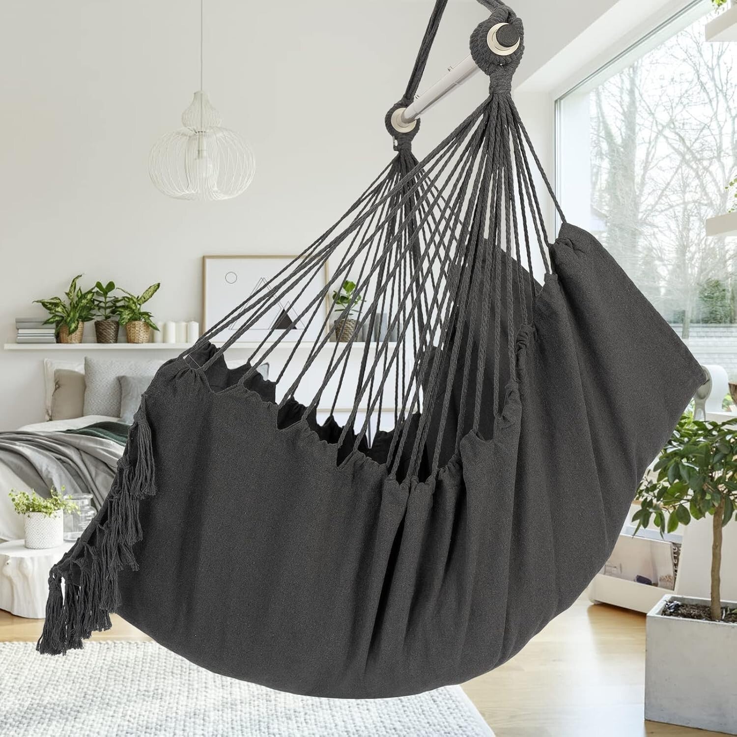 Stylish Portable Hammock Chair with Cushions - Ideal for Relaxation & Reading