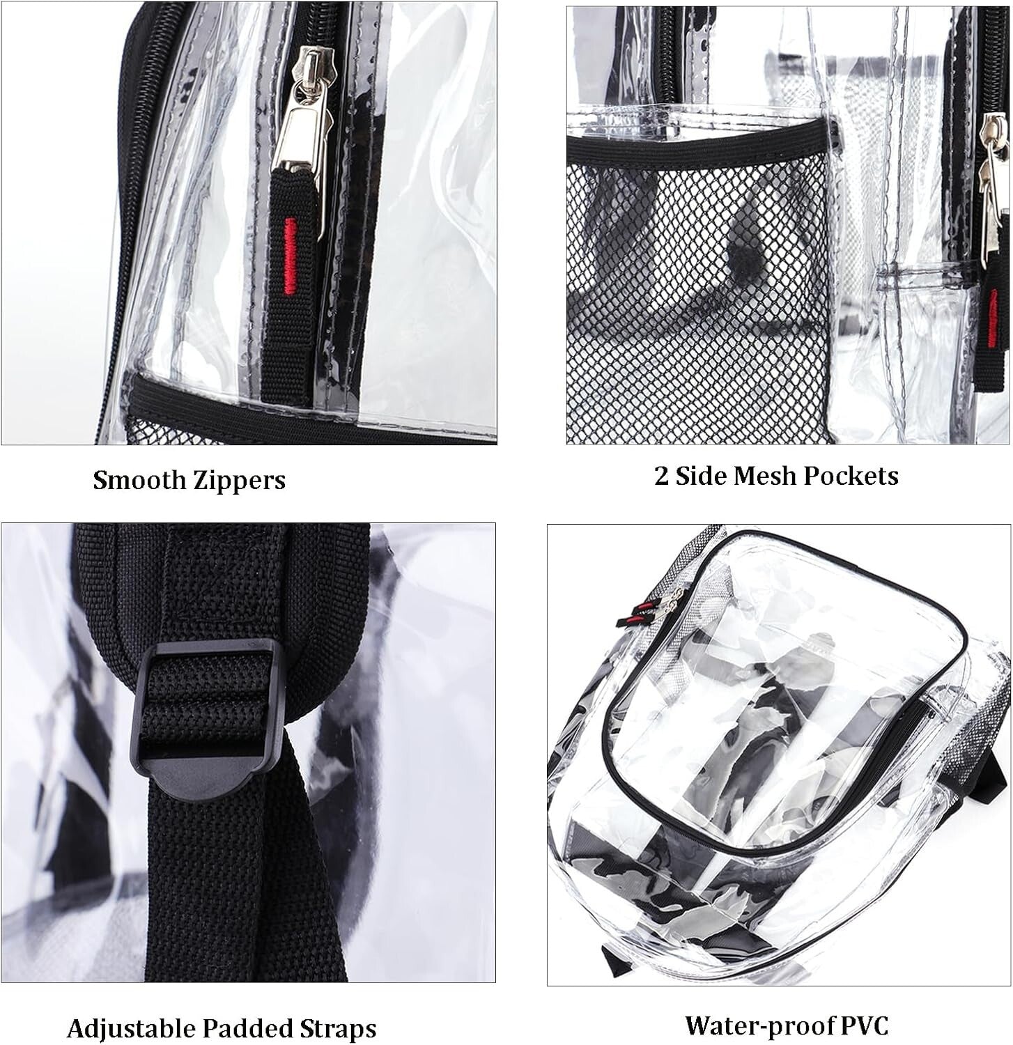 Heavy Duty Clear Backpack Set - Ideal for School, Sports, & Travel (24 Pack)