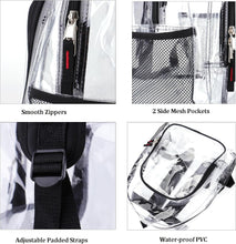 Load image into Gallery viewer, Heavy Duty Clear Backpack Set - Ideal for School, Sports, &amp; Travel (24 Pack)