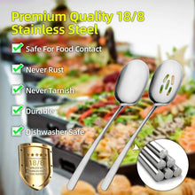 Load image into Gallery viewer, Versatile 12 Inch Slotted Serving Spoons - Durable and Rust-Resistant Set of 12