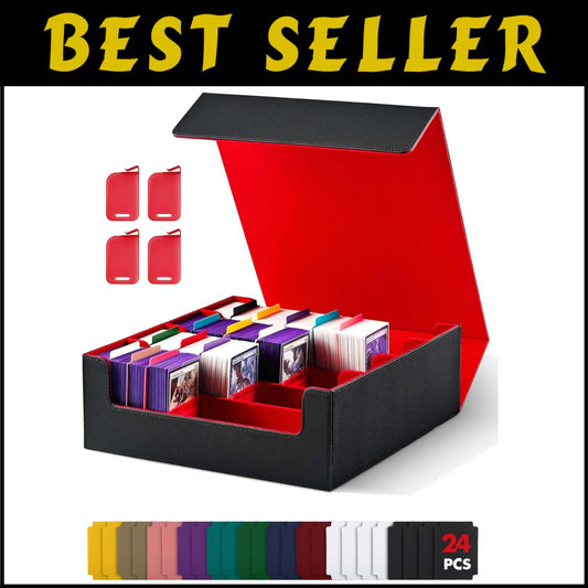 Premium MTG Commander Deck Box with Colorful Dividers and Magnetic Closure