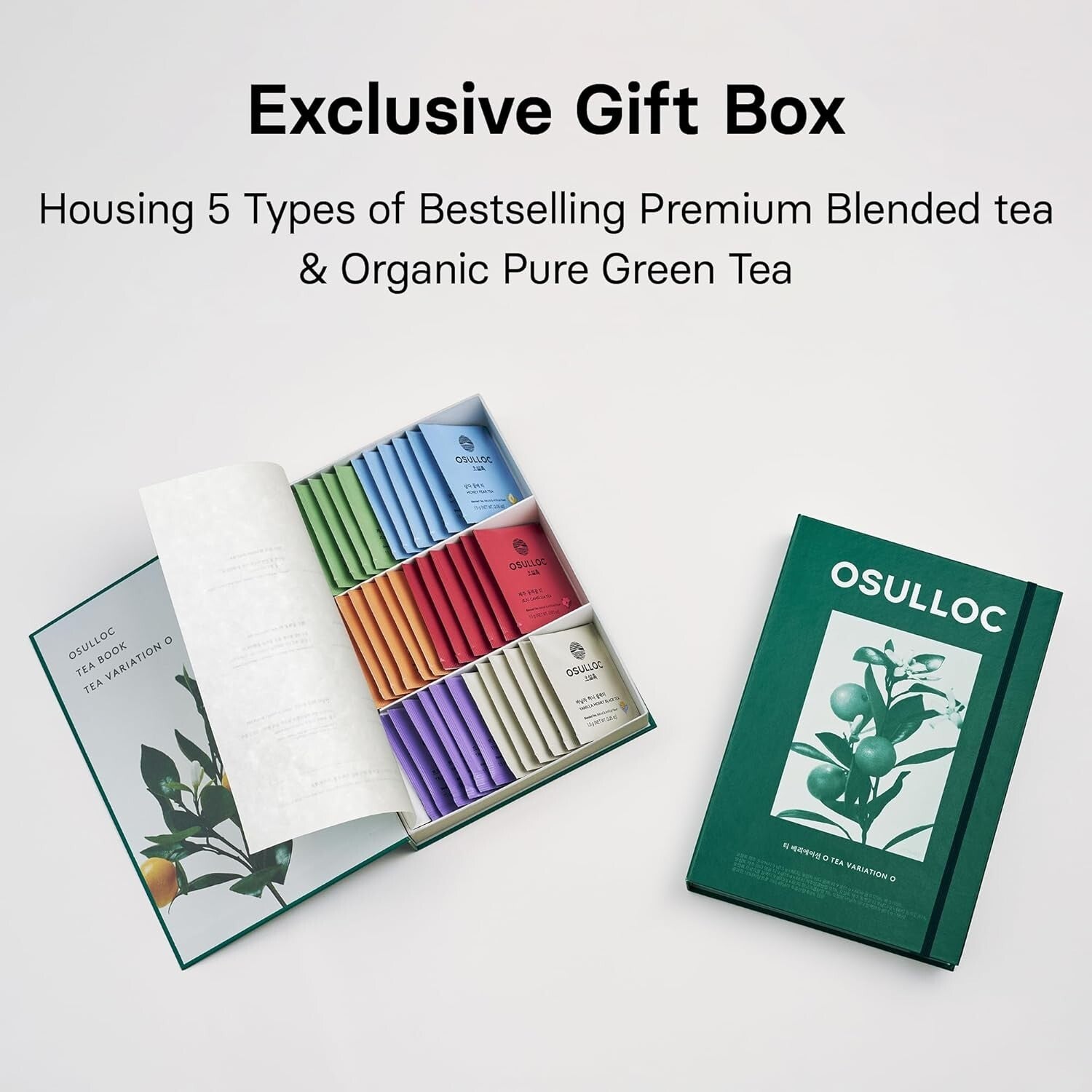 Elegant 36-Count Tea Gift Set with 6 Premium Organic Blends from Jeju Island