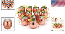 Load image into Gallery viewer, Set of 12 Premium Moscow Mule Copper Mugs - Food Safe &amp; Tarnish Resistant